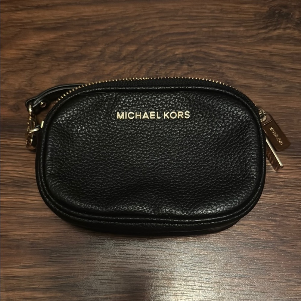 Michael Kors Black Pebbled Leather Pouch